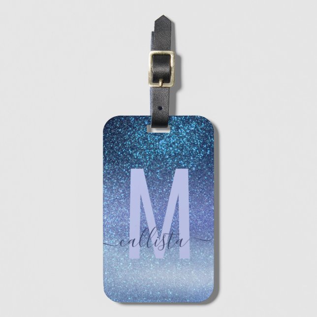 Behållare för svart pastel Blue Triple Glitter Omb Bagagebricka (Framsida vertikal)