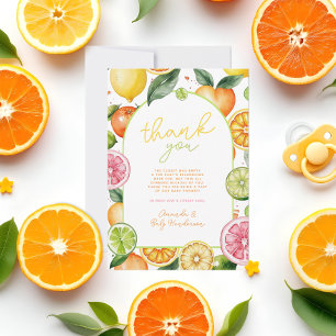 Behållare för vattenfärg Citrus Fruit Baby Shower Tack Kort