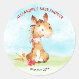 Behållare för vattenfärgsbarn, babyskor runt klistermärke