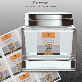 Behållare QR-kod Grått-Orange-fyrkantig produkteti Klistermärken