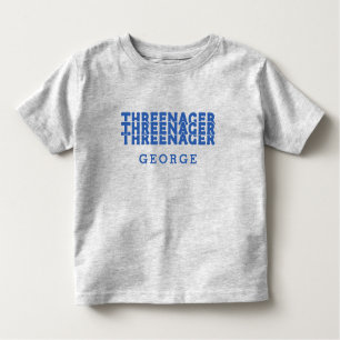 Behållare Retro-tecken som låter Namn blå text T Shirt
