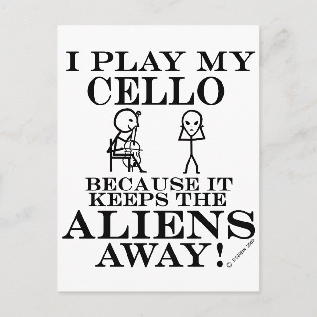 Behållas Utomjordingars Away Cello Vykort (Framsida)
