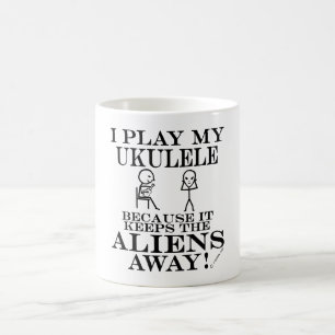 Behållas Utomjordingars Away Ukulele Kaffemugg