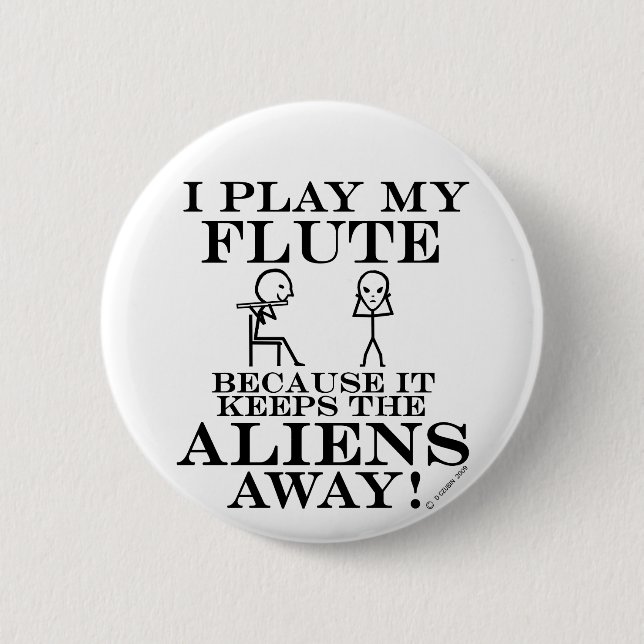 Behållor Utomjordingar Away Flute Knapp (Framsida)