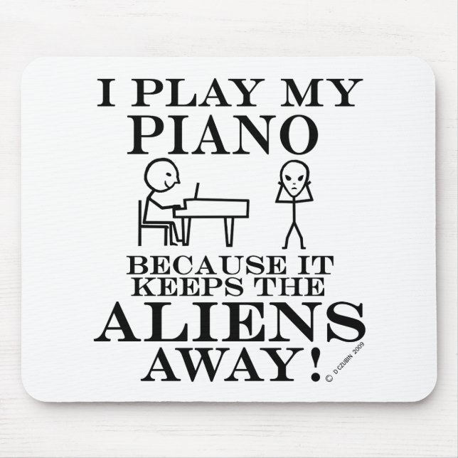 Behållor Utomjordingar Away Piano Musmatta (Framsidan)