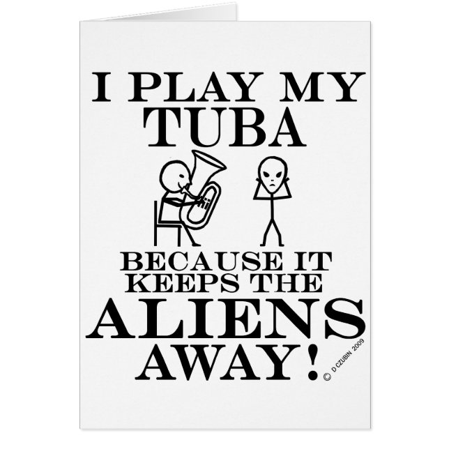 Behållor Utomjordingar Away Tuba Hälsningskort (Framsidan)