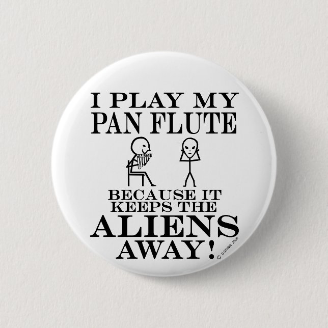 Behållor Utomjordingar bort Pan Flute Knapp (Framsida)