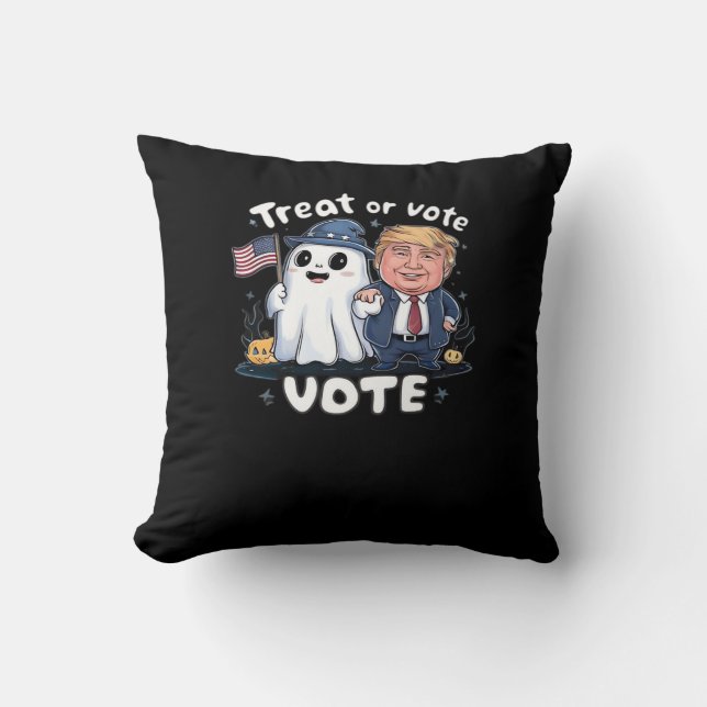 Behandla eller rösta, Spooky Trumpkin, Halloween G Kudde (Framsida)