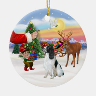 Behandla en engelsk Springer spanel Julgransprydnad Keramik