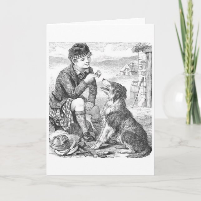 Behandla en Hund, ett gratulationskort Kort (Framsida)