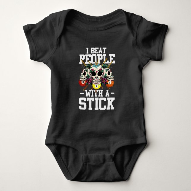 Behandla folk med pinne 8 Boll Sugar Skull Billard T Shirt (Framsida)