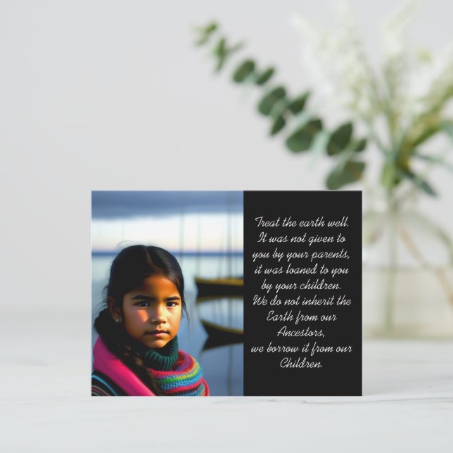 Behandla jordens brunn | Fiskebyflicka Vykort (Stående Fram)