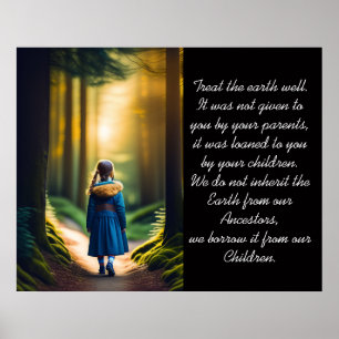 Behandla jordens brunn Forest Girl Poster