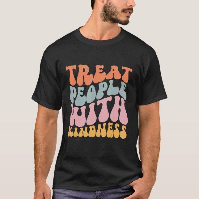 Behandla människor med vänlighet, Retro Groovy Coo T Shirt (Framsida)