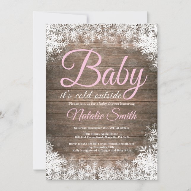 Behandla som ett barn dess kalla baby shower för inbjudningar (Framsida)