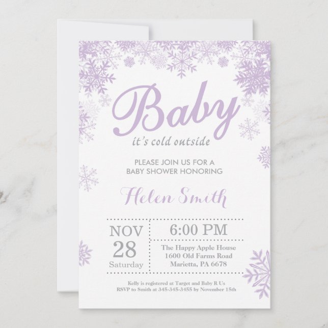 Behandla som ett barn dess kalla baby shower för inbjudningar (Framsida)