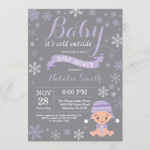 Behandla som ett barn dess kalla baby shower för inbjudningar