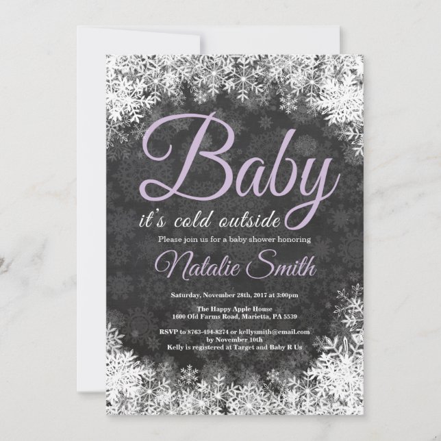 Behandla som ett barn dess kalla baby shower för inbjudningar (Framsida)