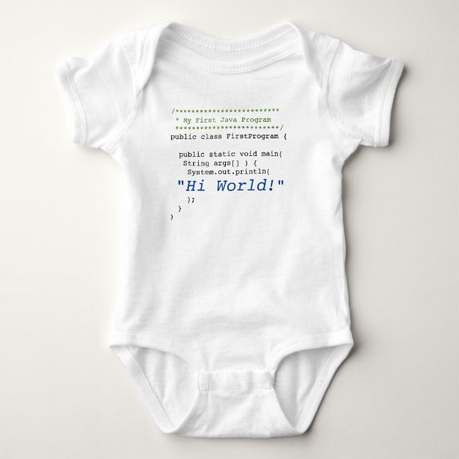Behandla som ett barn det första Java programet Tee Shirt (Framsida)