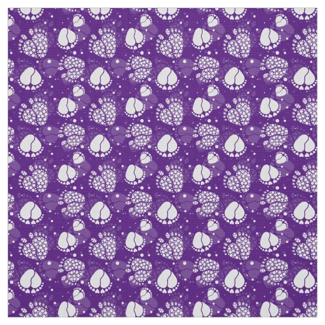 Behandla som ett barn fot, och hjärtamönster i tyg (Provkarta)