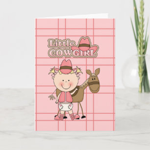 Behandla som ett barn lite cowgirlen med henne kort