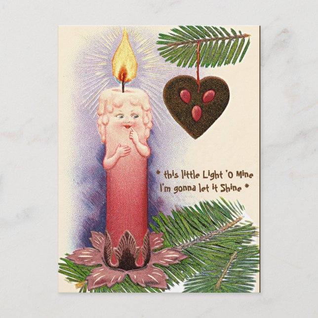 "BEHANDLA SOM ETT BARN STEARINLJUSET" HELG VYKORT (Framsida)