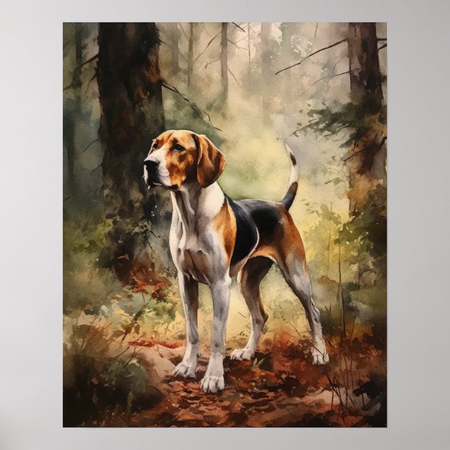 Behandla Walker Coonhound Hund Art Print Poster (Framsidan)