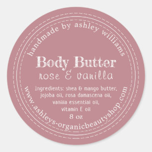 Behandlad body Butter Organic Business Dusty Ro Runt Klistermärke