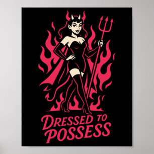 Behandlad för att ha kul Y Djävulen Costume Hallow Poster