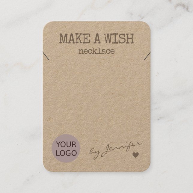 Behandlad Papper Necklace Holder Visitkort (Framsida)