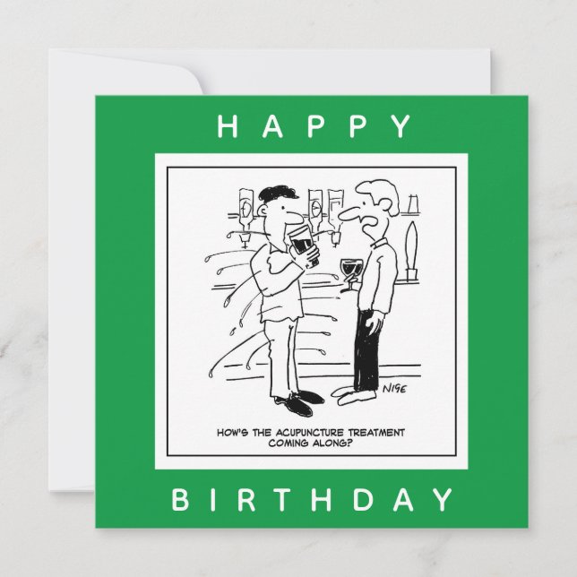 Behandling av människa med akupunktur i Pub Teckna Kort (Framsida)