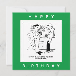 Behandling av människa med akupunktur i Pub Teckna Kort