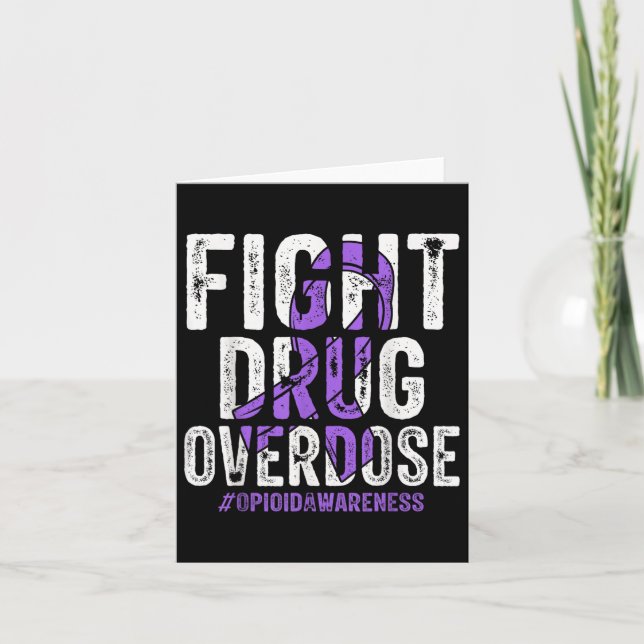 Behandling av överdosering Lila Ribbon Opioid Över Kort (Framsida)