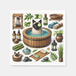 Behandling med Spa Cat Themes för Cat Lovers Pappersservett