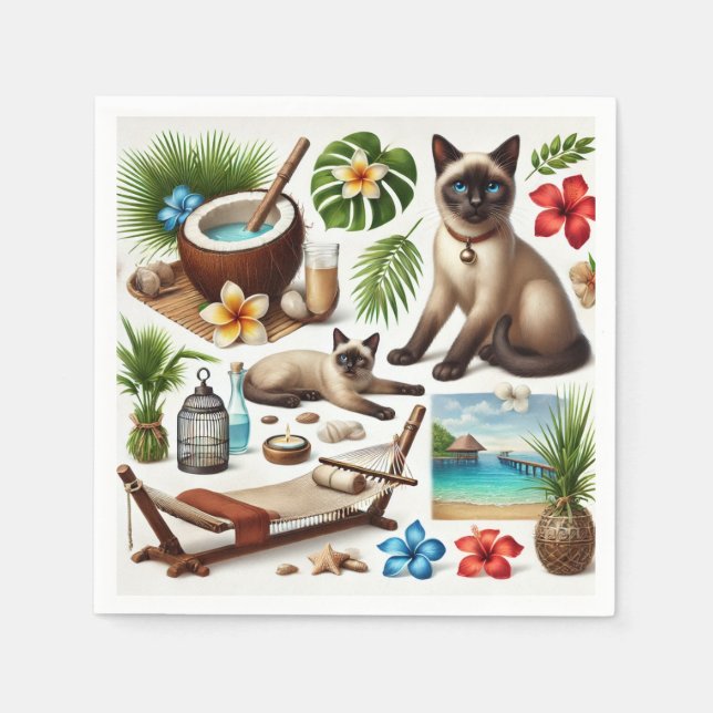 Behandling med Spa Cat Themes för Cat Lovers Pappersservett (Framsidan)