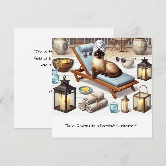 Behandling med Spa Cat Themes för Cat Lovers Spara Datumet (Fram/baksida)