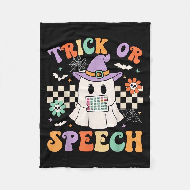 Behandling med stift Retro Tal i Tal eller Hallowe Fleecefilt (Framsidan)