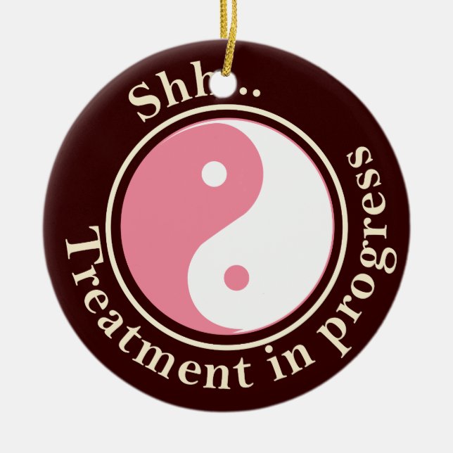 Behandling Yin Yang Door Hanger Yang Julgransprydnad Keramik (Framsidan)
