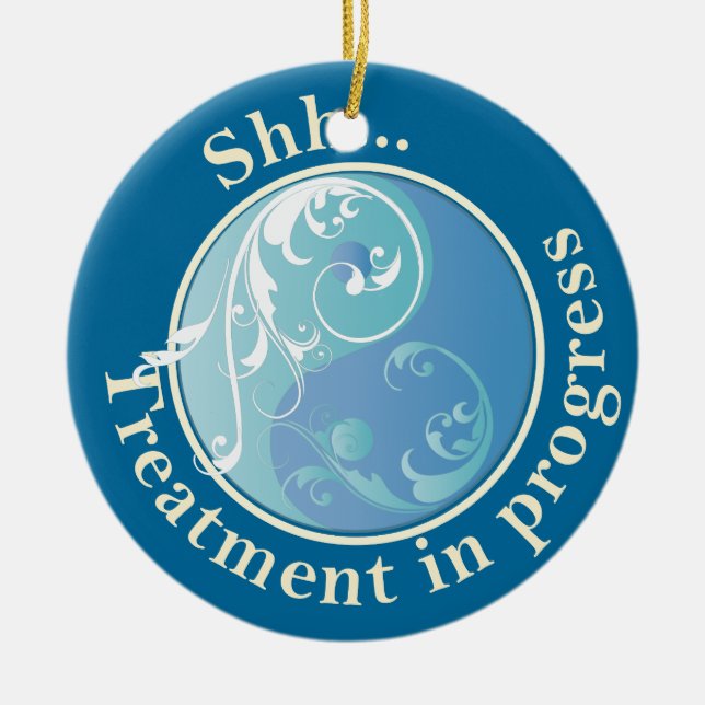 Behandling Yin Yang Door Hanger Yang Julgransprydnad Keramik (Framsidan)