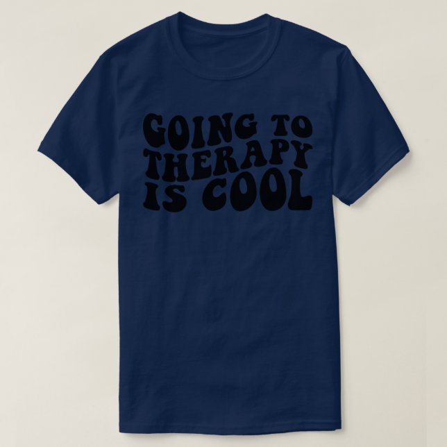 Behandlingen är Coola Retro Groovy Psykisk hälsa T Shirt (Design framsida)