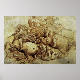 Behandlingen av Anghiari av Leonardo da Vinci Poster