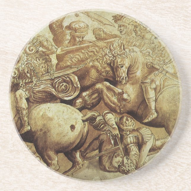 Behandlingen av Anghiari av Leonardo da Vinci Underlägg Sandsten (Framsidan)