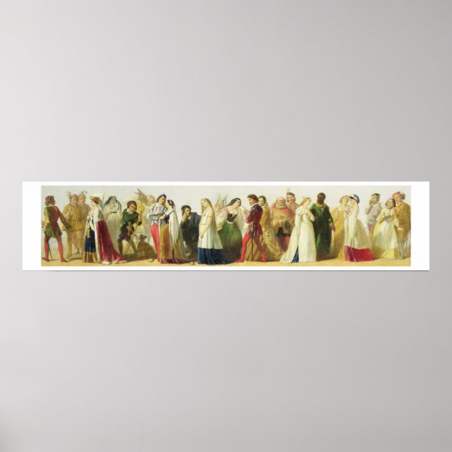 Behandlingen av tecken från Shakespeare (olja på Poster (Framsidan)