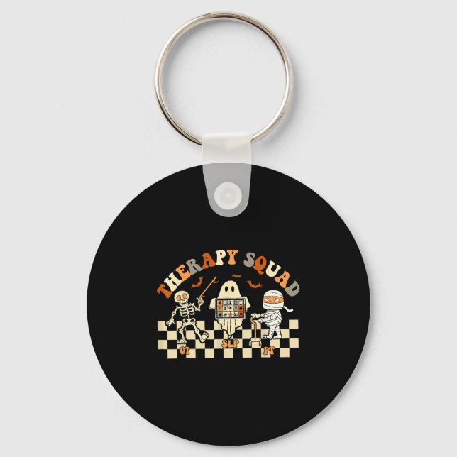 Behandlingsfack - slp OT Ghost Halloween Nurse-kos Nyckelring (Framsida)