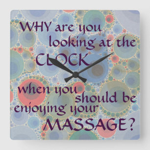 Behandlingsrum för Cute Funny Massage Fyrkantig Klocka