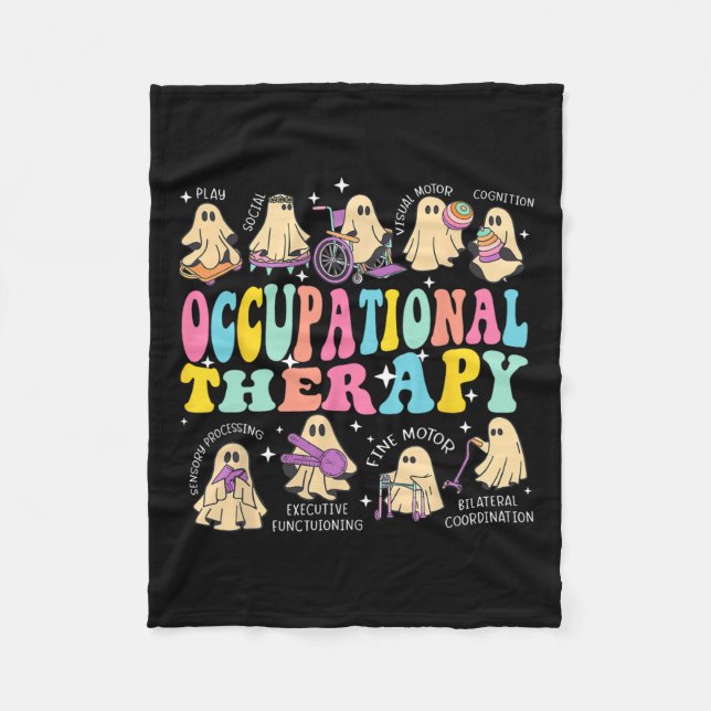 Behandlingsterapi Halloween-taloky Ot Fleecefilt (Framsidan)