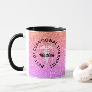 Behandlingsterapi Medicinskt regnbåge Monogram Mugg