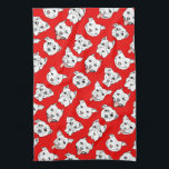 "Behar Pittie Pittie!", Hundillustrationmönster Kökshandduk<br><div class="desc">,  sedan någonsin jag adopterade min groptjurhund,  Nami,  har jag blivit en förkämpe för groptjurar. De är så lojala och att älska. Jag drog olika sorter av groptjurar med olikt ansiktsuttryck som använder en borsta,  skrivar och bläckpennan.</div>