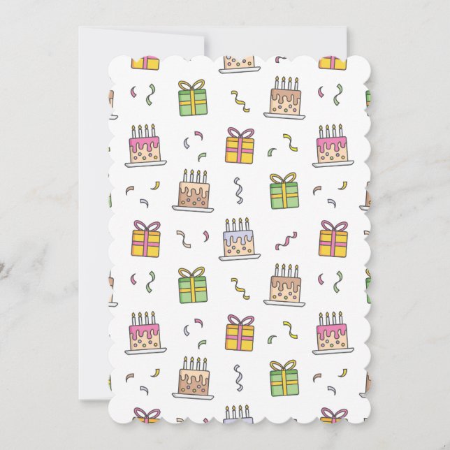 Behärsk födelsedag mönster inbjudningar (Framsida)