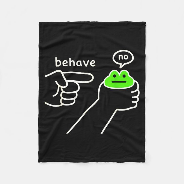 Behave No Funny Frog Meme Humor  Fleecefilt (Framsidan)